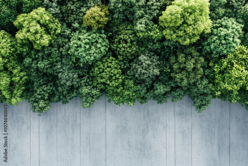 Poster the image captures a rich green patch of trees amidst a concrete landscape, symbolizing a shift towa