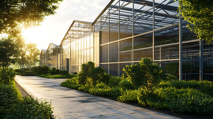 Modern eco-friendly factory with green manufacturing practices, emphasizing sustainable development and continuous improvement strategies