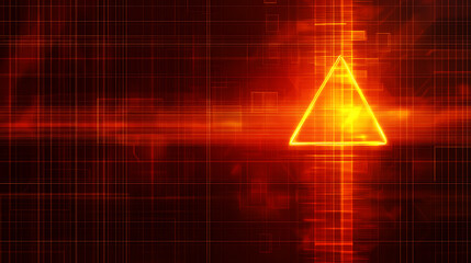 Dynamic red tech background with digital waves artificial neural network connections abstract illustration