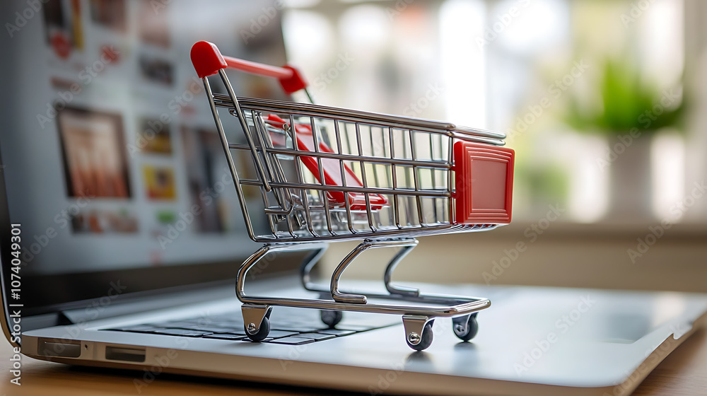 Fototapete Analyzing e-commerce traffic and optimizing SEO strategies to boost online visibility and drive sales through effective traffic management and data analytics