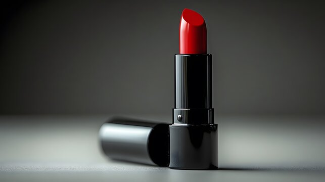 Bold Red Lipstick on Modern Background