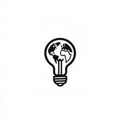 A light bulb encasing a globe symbolizes innovative ideas and global awareness, merging creativity with environmental consciousness.