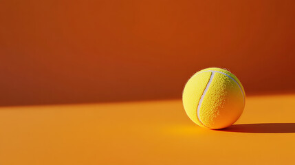 Tennis ball on orange court: sports concept