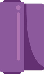 Purple yoga mat is rolled up, representing a commitment to fitness and exercise