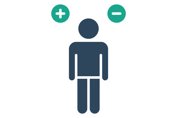 Attitude icon. solid icon style. person with minus and plus. icon related to motivation. success elements vector illustration