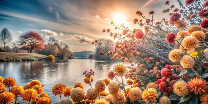 Captivating Close-Up of Colorful Blids in a Natural Setting with Ample Copy Space for Text Overlays or Branding Needs