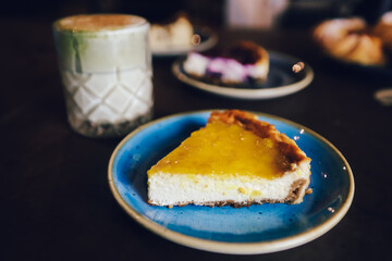 cheesecake and coffee