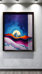 Art on the wall isolated with white highlights, png