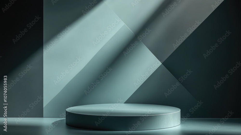 Aufkleber Abstract background featuring a geometric podium design for product showcase 3D rendering