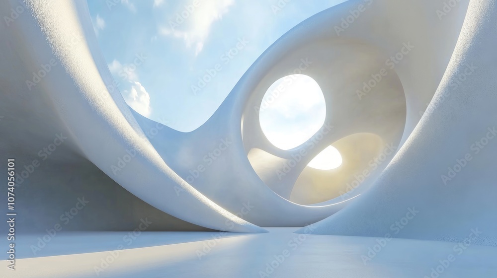 Aufkleber minimalist abstract background design 3d illustration and rendering