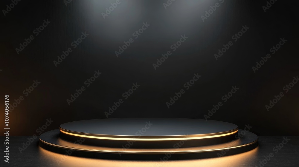 Aufkleber 3d rendering of a realistic podium with a background