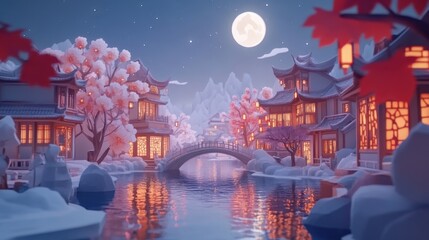 Jiangnan Serenity: A Hyper-Realistic Paper-Cut Winter's Dream