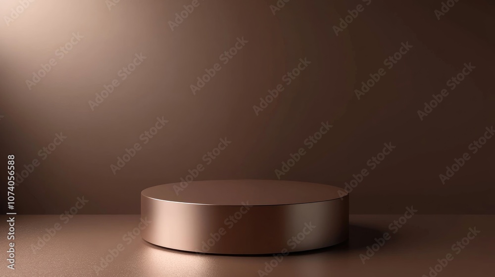 Poster minimalist cylindrical podium featuring a brown gradient backdrop 3d rendering
