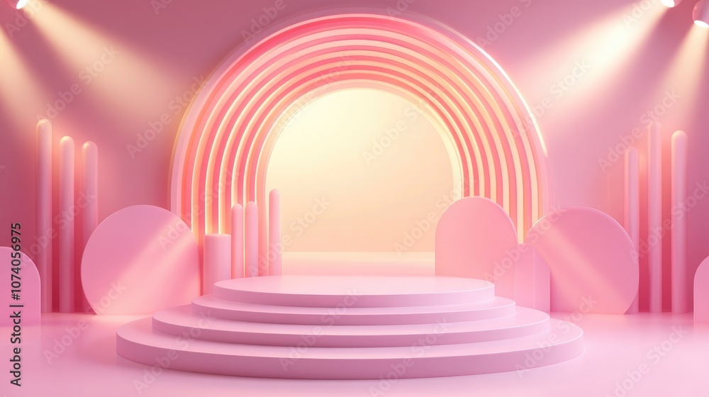 Aufkleber 3d abstract background featuring a geometric podium for product presentation