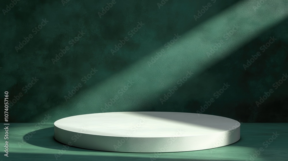 Poster 3d abstract rendering of a minimalist mock up stage or podium designed for an awards ceremony featur