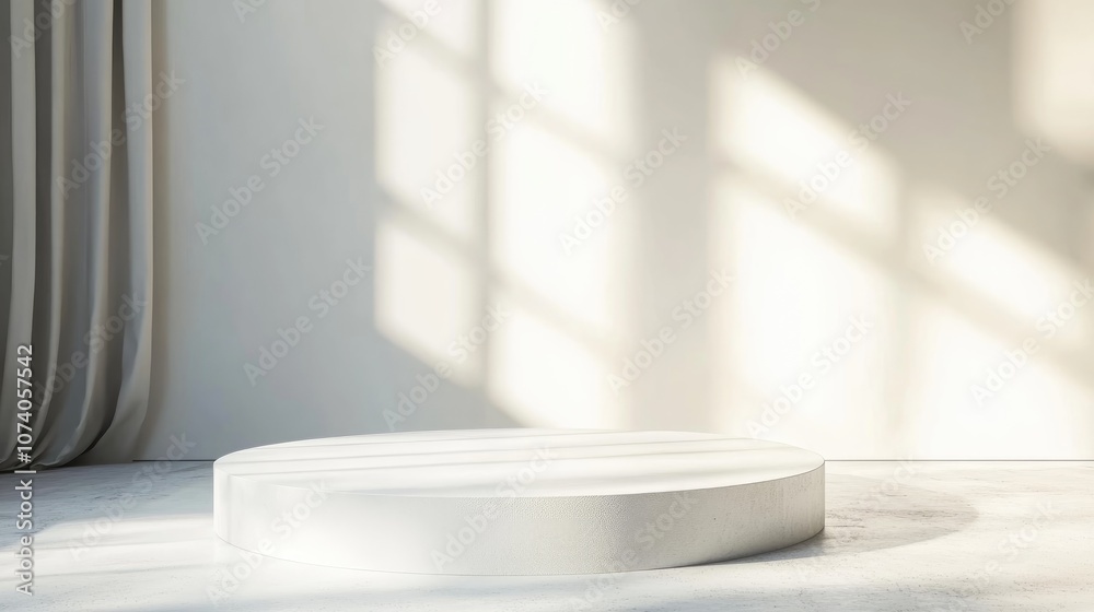 Leinwandbilder white display pedestal design platform blank product stand clean backdrop 3d rendering