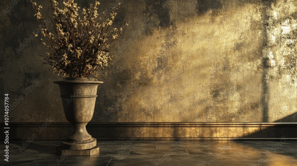 Aufkleber Elegant backdrop featuring a pedestal and display case 3D illustration 3D rendering