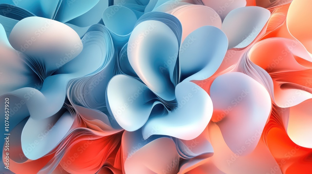 Aufkleber abstract composition featuring numerous rotating petals in 3d