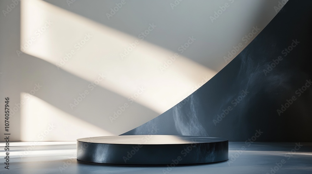 Aufkleber stylish and captivating abstract background featuring elements minimalistic design and pedestal 3d i