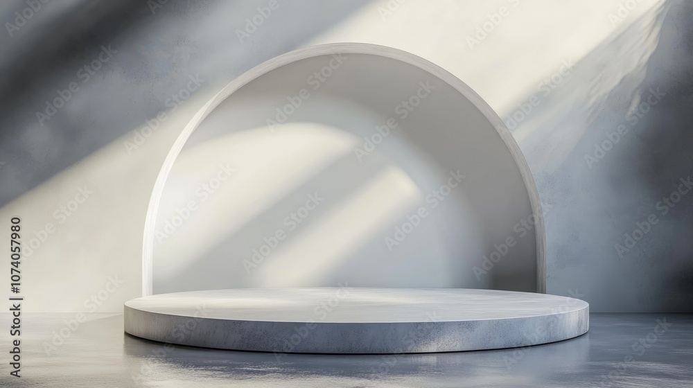 Poster Minimalist podium studio backdrop for product showcasing Abstract background scene rendered in 3D for product promotion
