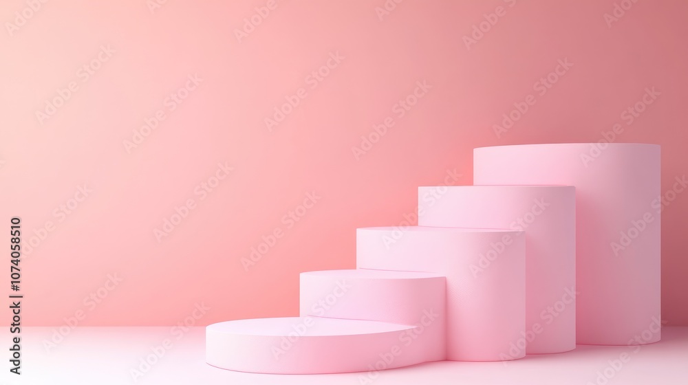 Poster Abstract background featuring a geometric podium for product display 3D rendering