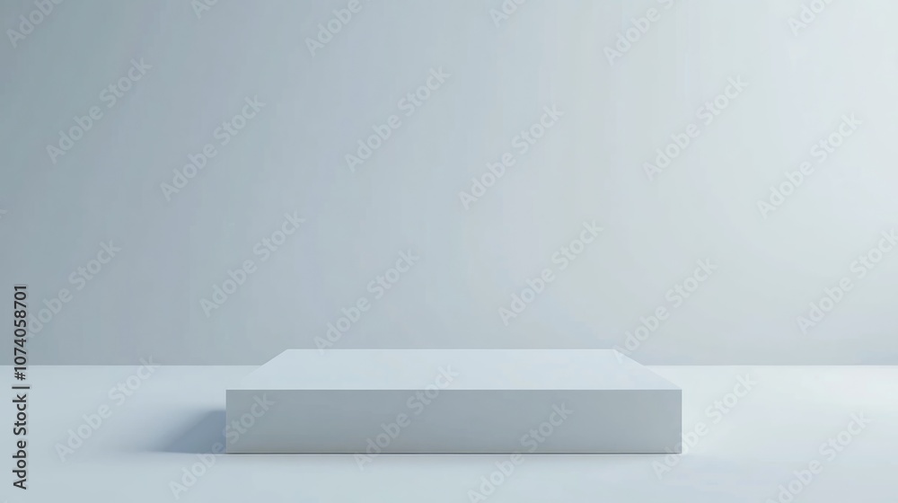 Aufkleber 3d rendering of a white square podium with a plain background for product promotion minimalist desig