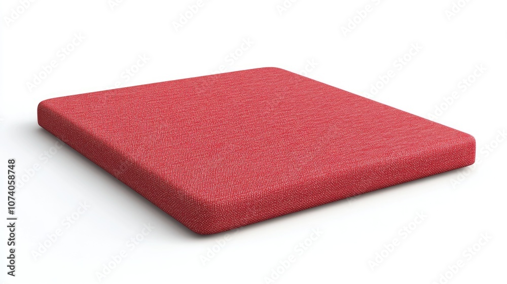 Poster red fabric covered blank board isolated on a white background 3d rendering