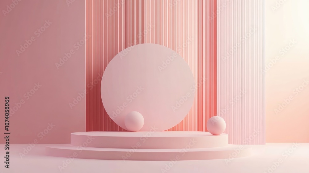 Aufkleber sophisticated geometric background in minimalistic style 3d illustration 3d rendering
