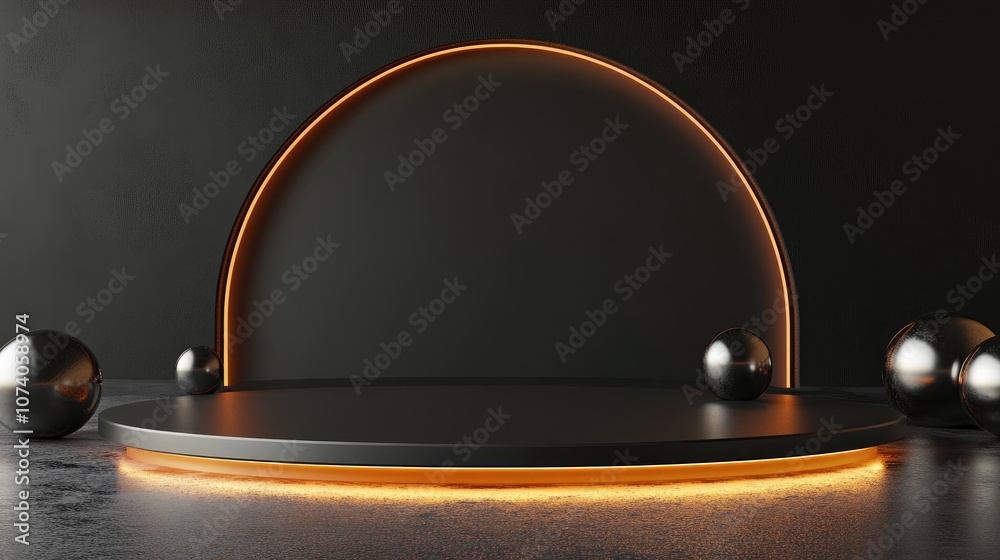 Poster 3d rendered abstract platform for showcasing products
