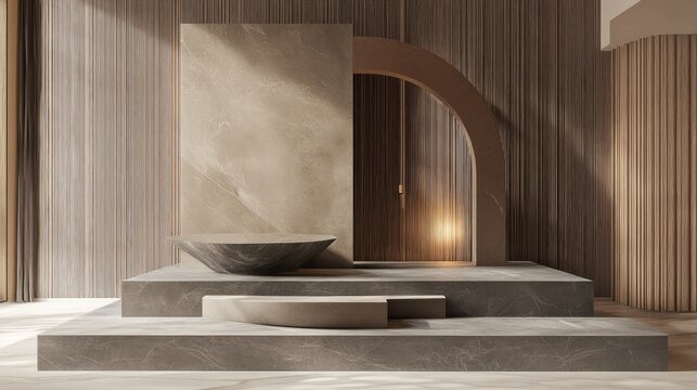 Geometric luxury display podium for products