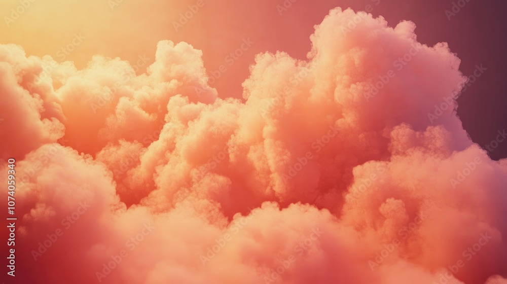 Poster minimalist background featuring smoke and clouds 3d illustration and rendering