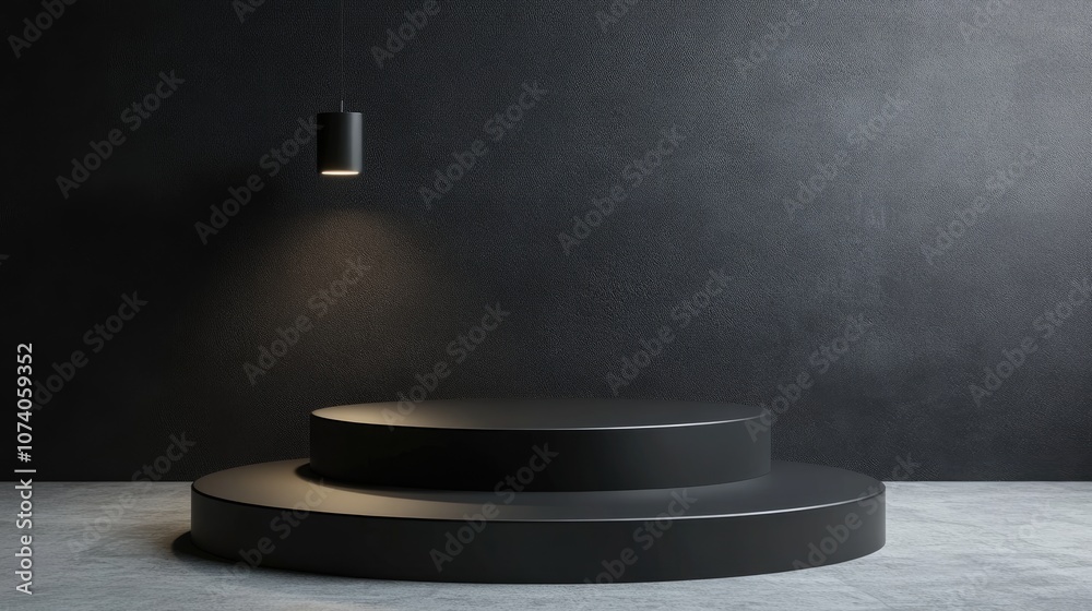 Poster sleek 3d podium design render for presentations