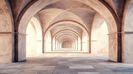 Obraz premium Interior architecture background featuring an empty arched passage in a 3D render
