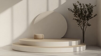 3D rendering of a podium designed for product presentations