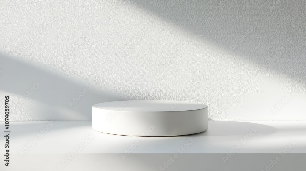 Aufkleber empty podium or pedestal on a white background featuring a cylindrical display blank product shelf b