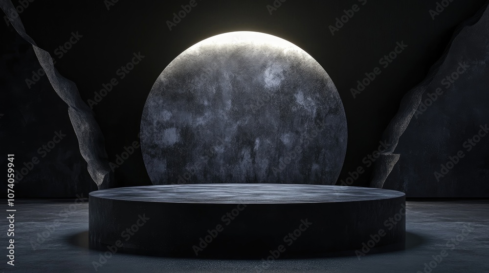 Aufkleber Abstract background featuring a geometric podium design for product showcase 3D rendering
