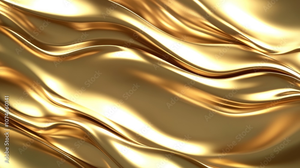 Poster gold foil background featuring light reflections textured golden wall 3d rendering of a luxurious sh