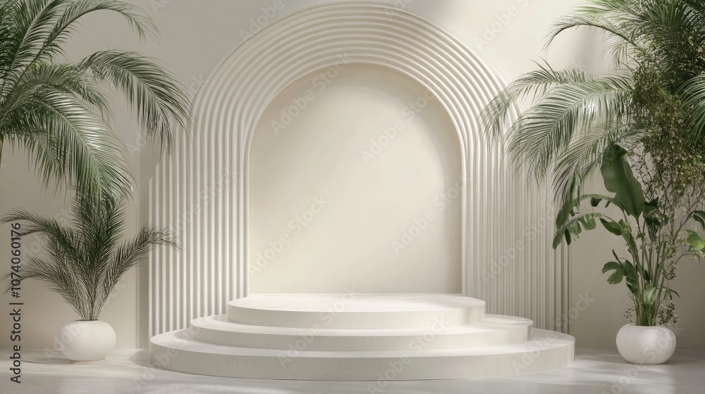Poster 3D Display Podium for Product Showcase Background Template