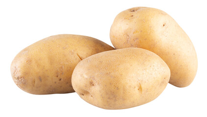 fresh potatoes cut out isolated transparent background