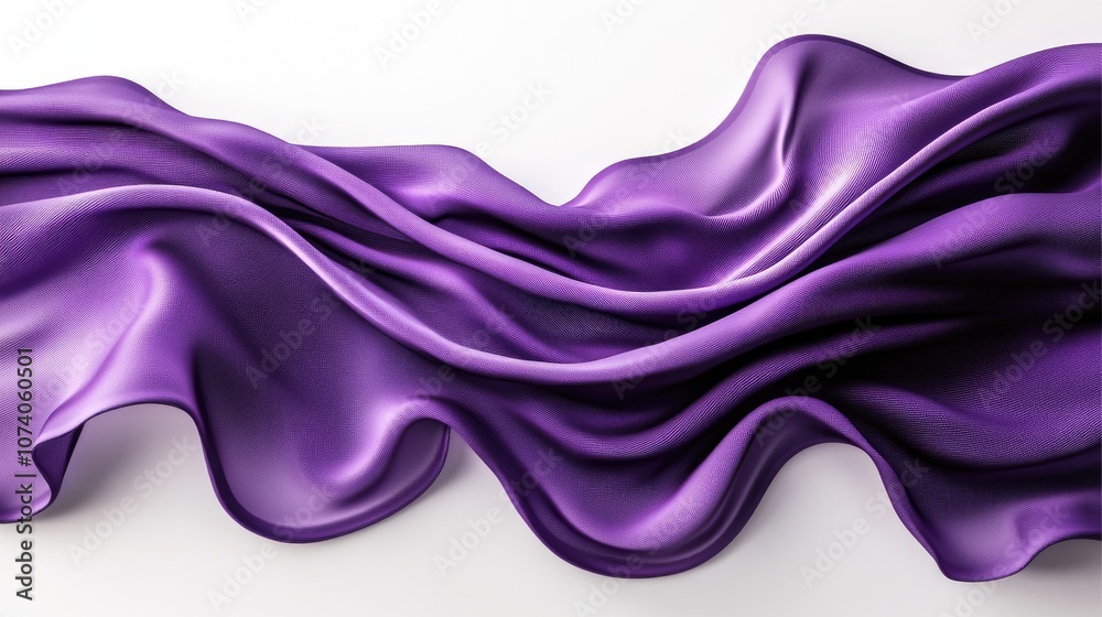 Poster elegant purple wave fabric on a white background sophisticated backdrop for branding and product dis