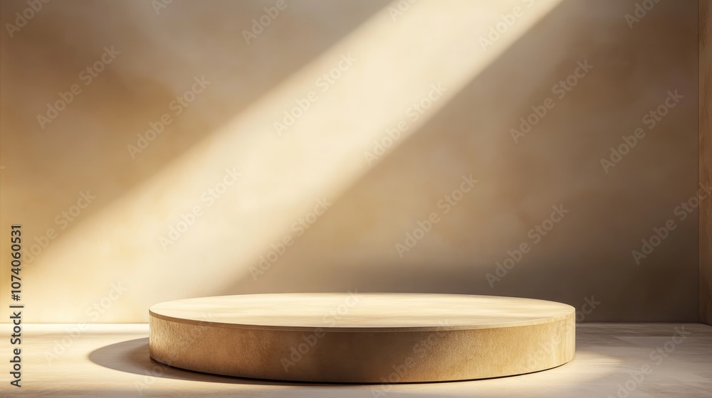 Poster Empty podium with a blank product display background 3D rendering