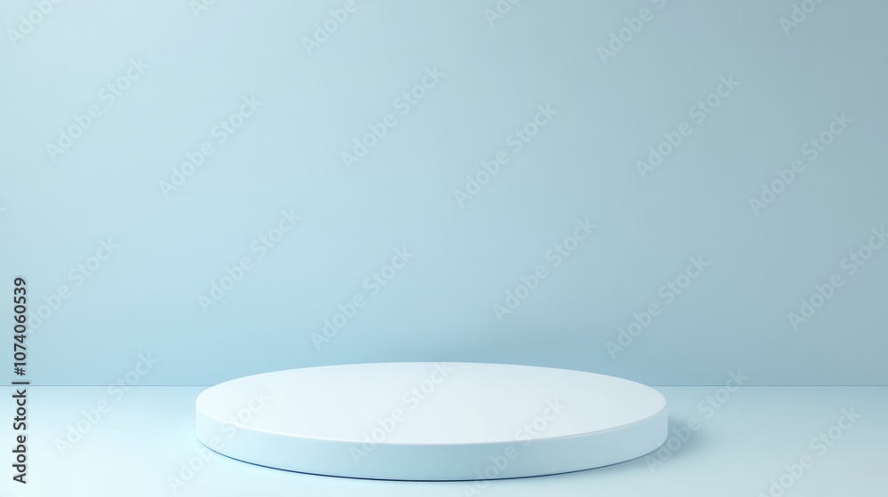 Aufkleber 3D rendering of a soft blue pastel minimalistic background ideal for product displays