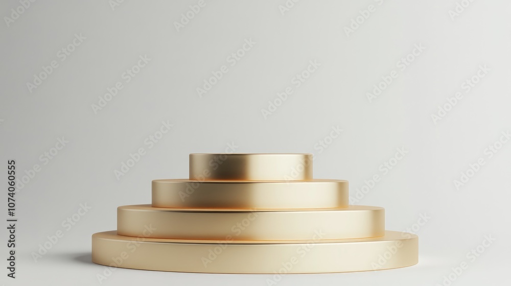 Poster Golden podium winner in minimal design on a white background 3D rendering