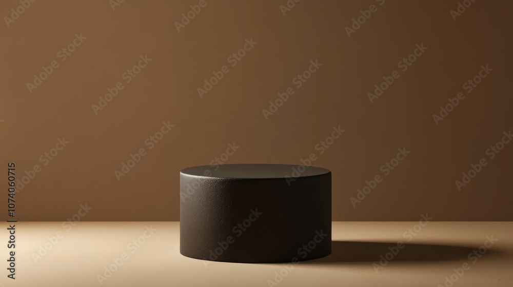 Poster minimalist cylindrical podium featuring a brown gradient backdrop 3d rendering