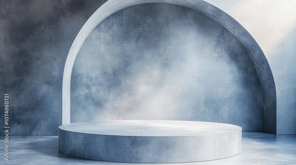 Poster Abstract background featuring a podium and wall design created through 3D illustration and rendering