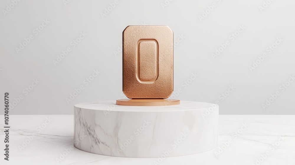 Aufkleber bronze sim card symbol displayed on a white marble podium icon suitable for websites social media pr