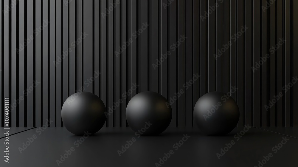 Poster Abstract black background featuring a geometric podium for product display 3D rendering