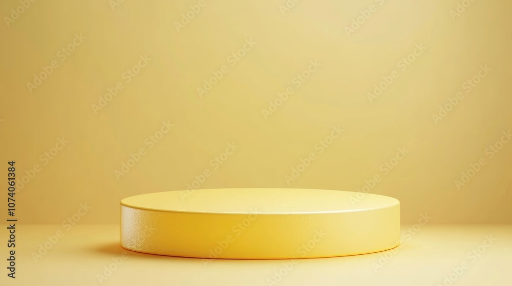 Poster 3D yellow podium with a minimal studio background Abstract geometric shape object rendering for showcasing seasonal products