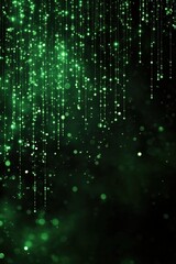 Green sparkling lights creating a magical, immersive atmosphere with soft bokeh effects.