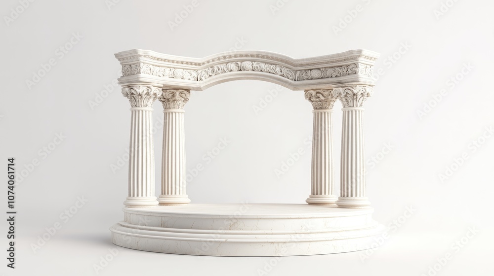 Poster empty podium 3d illustration on a white background ideal for graphic design concepts